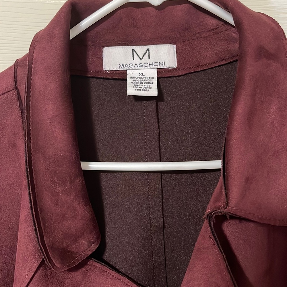 Magaschoni Maroon Velour Jacket